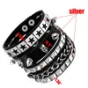 Conjunto de Pulseiras Punk Europeias e Americanas Transfronteiriças Sexy com Rebites Conjunto de 3 Peças Pulseira de Casal em Couro PU Pulseira Acessórios Femininos