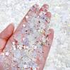 Novo Pacote de Materiais para Nail Art de Flor de Cinco Pétalas Amarela Vibrante, Lua Saia, Joias para Unhas