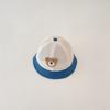 Sombrero de Bebé de una Sola Pieza Verano Delgado Oso de Dibujos Animados Combinación de Colores Malla Protección Solar Sombrero de Cubeta Parasol para Bebé Sombrero de Pescador