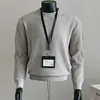 Suéter tejido de rayas verticales negro Cleanfit, estilo hombre, estética old money, casual, cuello pequeño, corte regular, adecuado como capa interior