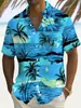Camisas masculinas de manga curta com estampa digital 3D, estilo praia e resort havaiano, mais vendidas na primavera e verão, transfronteiriças