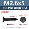 Tornillos Autorroscantes de Cabeza Avellanada Hexagonal Kca Zinc Negro Grado 8.8 Tornillos para Madera de Alta Resistencia con Cabeza Plana y Punta Aguda M2M3M4M6