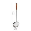 Espátula de acero inoxidable cuchara para sopa colador pala para freír pala para saltear doméstico cuchara para saltear mango largo cuchara para saltear engrosada juego de utensilios de cocina