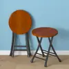 Silla Plegable Taburete Pequeño Uso en Casa Taburete Plegable Resistente Taburete Alto Taburete Sencillo con Respaldo Taburete Redondo Portátil