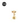 Titanio F136 Incrustado Zirconia 1.0/1.2 Barra Gruesa Flor de Hoja Garra de Gato Diente Interno Uña de Labio Perforación de Hueso de Oreja Joyería