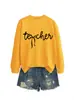 Amazon eBay site independente moda casual simples versátil feminino estilo tech outono e inverno gola redonda manga longa moletom