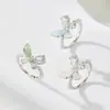 Anillo Abierto de Cristal con Gradiente de Mariposa, Soñador y Elegante; Anillo Ajustable Tridimensional para Dedo Índice, Moderno y Dulce; Anillo Nuevo
