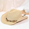 Sombrero de caballero transfronterizo para hombre y mujer, cara pequeña, sombrero de paja, retro americano, paja, vaquero occidental, verano, sombrero para el sol, venta al por mayor
