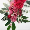 37 peças de grama aquática folha imitação boutique flor de crisântemo vermelho pêssego pacote de material de flor para grampo de cabelo produtos quentes Shein