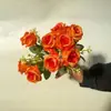 Buquê Pequeno de Rosas Artificiais, Rosa Coração Partido Flor de Seda, Buquê de Noiva, Decoração de Casamento, Buquê Pronto para Envio