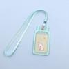 Lindo Gatito Transparente Porta Tarjetas Lanyard Porta Tarjetas de Silicona Porta Tarjetas de Autobús Cubierta Protectora para Tarjeta de Acceso al Campus