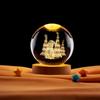 Venta al por mayor transfronteriza Muñeco de nieve navideño 3D tridimensional grabado láser bola de cristal dormitorio mesita de noche atmósfera luz nocturna adornos