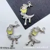 Colgante de Luna Mariposa Derretida con Goteo de Aceite Minimalista de Alta Calidad Accesorios de Joyería para Pulsera de Cuentas Hecha a Mano DIY