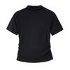 Camiseta Negra de Manga Corta Ajustada con Cuello Medio Alto para Mujer en Verano, Diseño Sexy, Top Ajustado