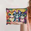 Bolsa de Maquillaje Vintage para Gatos de Venta Caliente Transfronteriza Lona con Cremallera Gran Capacidad Estuche para Lápices Almacenamiento de Cosméticos Bolsa Lavable a Mano