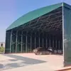 Toldo Eléctrico Grande para Fábrica y Almacén, Refugio Móvil contra la Lluvia con Techo Deslizante Retráctil de Riel Automático