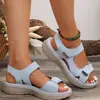 Nuevos zapatos de verano para mujer 2026, orientados a la exportación, talla grande, suela gruesa, sandalias casuales, sandalias de una tira con cierres de velcro