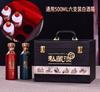 Caja de embalaje universal para licores Caja de licores de cuero universal portátil de dos botellas cuatro botellas seis botellas Caja de licores de cuero sabor salsa