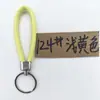 Cordón de cuero simple cuerda redonda PU llavero soporte para llaves de coche accesorio colgante para bolso anillo redondo colgante de regalo