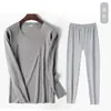 Roupa íntima térmica sem costura de veludo masculina roupas de outono terno de calça comprida suéter base espessado forrado com fleece outono e inverno