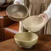 Cuenco Japonés de Cerámica para Ramen, Cuenco para Ensalada, Vajilla Mate al por Mayor, Cuenco Estilo Retro para el Hogar, Plato Redondo, Cuenco para Postre