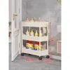 Estante de Almacenamiento de Pie Detrás de la Puerta, Carrito Móvil para Sándwiches, Refrigerador, Gabinete para Espacios Estrechos, Baño, Cocina, Estante de Almacenamiento para Sala de Estar