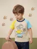 26 Novas Camisetas de Manga Curta Estilo Verão para Meninos, Moda Europeia e Americana Estampa de Dinossauro Camisetas Infantis Gola Redonda, Fornecimento Transfronteiriço de Roupas Infantis