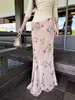 En Stock por Onin Falda Larga Estampada Fluida de Cintura Alta para Mujer, Falda de Cola de Pez Floral que se Ajusta a la Cadera para Primavera y Verano