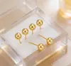 Diseño de Nicho Minimalista de Alta Gama, Pendientes Esféricos Brillantes Únicos y Elegantes, Pendientes de Perlas Doradas Simples Más Vendidos para Mujeres