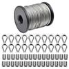 Cuerda de Alambre de Acero Inoxidable 304 Delgada Suave Cuerda de Alambre para Valla de Elevación 1.5/2mm Rollo Completo Cable de Acero Manguito de Aluminio Anillo de Corazón de Pollo