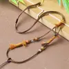Collar DIY de cordón de cuero hecho a mano, cordón de algodón tejido, colgante thangka hecho a mano ajustable, cadena para suéter, cordón colgante de estilo étnico