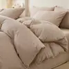 Nuevo juego de ropa de cama de cuatro piezas teñido en hilo de algodón 100% para uso doméstico, funda de edredón individual de algodón puro, colcha de algodón lavado, sábana, juego a rayas
