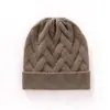 24 Nuevo Sombrero de Cachemira para Hombre de Otoño e Invierno Tejido Versátil Trenzado Color Puro 100% Sombrero de Cachemira