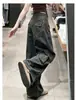 Pantalones casuales de pierna ancha, holgados, de tiro alto, adelgazantes, de moda, con múltiples bolsillos, para mujer, estilo retro americano, pantalones utilitarios