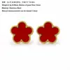 Nuevo Conjunto de Tres Piezas de Lujo de Nicho de Alta Gama, Collar, Pulsera y Pendientes de Acero de Titanio con Trébol de Cinco Hojas de Doble Cara para Mujer, Venta al por Mayor Transfronteriza