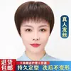 Peluca para Mujer con Cabello Corto y Liso, Cabello Real, Cabello Humano Completo, Peluca para Madres de Mediana Edad y Mayores, Cobertura Completa de Cabeza, Ligera, Transpirable y Delgada de Cabello Real