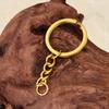 Llavero colgante de acero inoxidable 304 chapado en oro de 18 quilates, anillo individual, accesorios de joyería DIY, material para colgante, llavero.