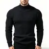 Suéter de punto liso para hombre, otoño e invierno, europeo y americano, cuello alto, capa base para hombre