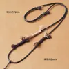 Collar con Cordón para Colgante de Bodhi de Cuerda de Cuero con Cera de Abeja Dorada de Alta Calidad y Jade Hetian Versátil