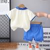 Verano Nuevo Estilo Coreano Guapo y Moderno de Moda para Niños Camiseta de Manga Corta Casual Pantalones Cortos de Algodón Conjunto de Dos Piezas Fabricante Venta al por Mayor