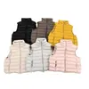Colete de algodão com enchimento e gola alta de 7 cores para mulheres, outono e inverno, leve, acinturado, emagrecedor, colete de outer wear