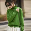 Cárdigan para mujer, suéter de lana, prenda exterior con cuello alto, corte holgado, grueso, suéter de punto de manga larga, top de otoño, punto liso, versátil