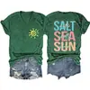 Sal Mar Sol Agua Amazon eBay Tienda Independiente Casual Cómoda Moderna Camiseta de Manga Corta con Cuello en V para Mujer