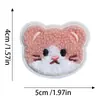 Parche bordado de gato para toalla en seis colores, parche bordado pequeño de cabeza de gato para decoración de zapatos, sombreros, mochilas, parche bordado, pedido mínimo de 1 pieza