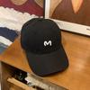 Gorra de béisbol estilo coreano para mujer, suave, transpirable, con protector solar, de ala ancha, sencilla, con letras M para hombre.