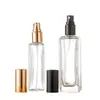 Botella de Vidrio de Pequeña Capacidad, Botella Spray de Perfume Transparente con Tapa de Rosca, Botella de Vidrio Recargable para Muestras de Viaje, Botella Vacía Portátil