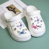 Accesorios para zapatos de agujero de mariposa de hilo tridimensional de doble capa de diamante, joyería de mariposa de tul de ensueño de simulación, accesorios de diamantes para manualidades