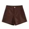 Shorts retro de gamuza para mujer, nuevo estilo otoño 2026, de cintura alta, adelgazantes, casuales, versátiles, de pierna ancha en línea A