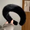 Diadema de Pelo Imitación Visón, de Borde Ancho Celebridad de Internet Otoño e Invierno Lavado de Cara Diadema de Terciopelo de Visón, Diadema para Lavado de Cara de Mujer Venta al por Mayor