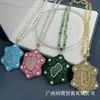 Nuevo Collar de Piedra Natural con Colgante de Estrella de Cinco Puntas Personalizado Full Diamante Venta Directa del Fabricante de Joyería Celebridad de Internet en Vivo